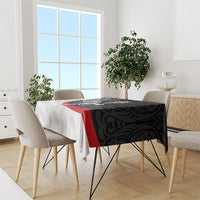 Personalised Aotearoa Lawn Bowls Tablecloth Maori Warrior and Silver Fern Sporty Style LT03 - Polynesian Pride