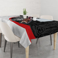 Personalised Aotearoa Lawn Bowls Tablecloth Maori Warrior and Silver Fern Sporty Style LT03 - Polynesian Pride