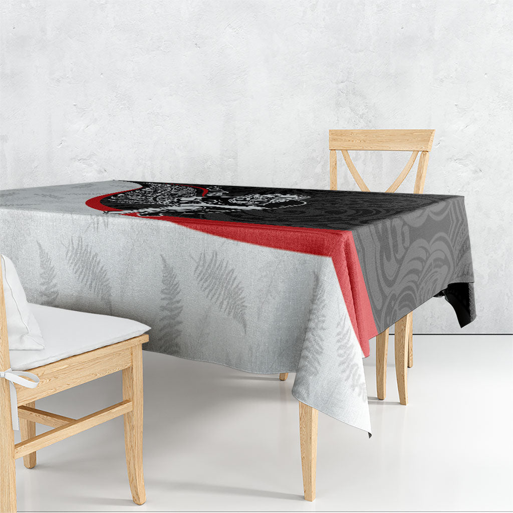 Personalised Aotearoa Lawn Bowls Tablecloth Maori Warrior and Silver Fern Sporty Style LT03 - Polynesian Pride