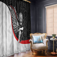 Personalised Aotearoa Lawn Bowls Window Curtain Maori Warrior and Silver Fern Sporty Style LT03 - Polynesian Pride