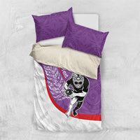 Personalised Aotearoa Lawn Bowls Bedding Set Maori Warrior and Silver Fern Sporty Style Purple LT03 US Twin 172cm x 218cm Purple - Polynesian Pride