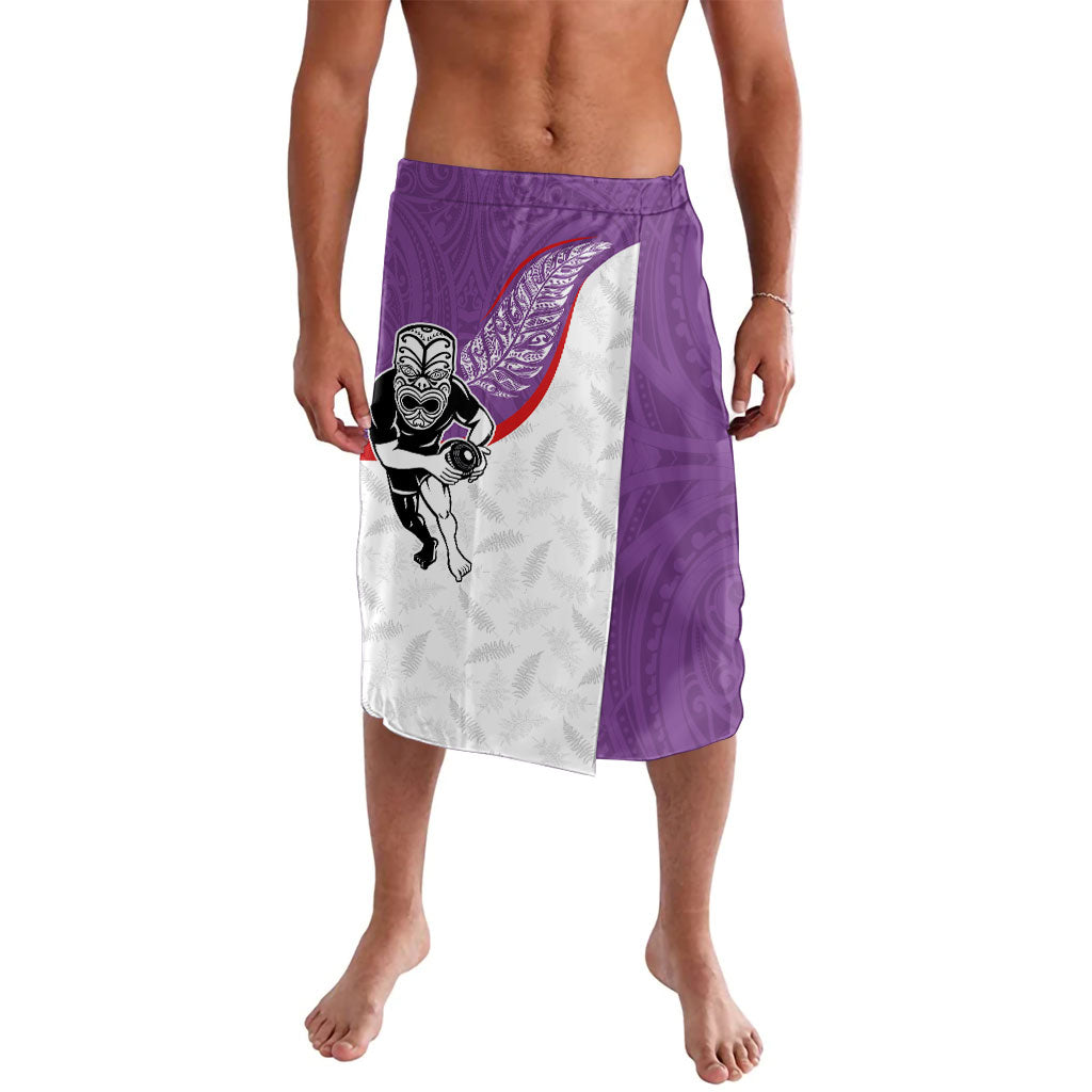 Aotearoa Lawn Bowls Lavalava Maori Warrior and Silver Fern Sporty Style Purple LT03 Purple - Polynesian Pride