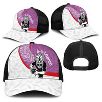 Aotearoa Lawn Bowls Baseball Net Cap Maori Warrior and Silver Fern Sporty Style Pink LT03 - Polynesian Pride