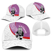Aotearoa Lawn Bowls Baseball Net Cap Maori Warrior and Silver Fern Sporty Style Pink LT03 - Polynesian Pride