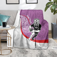 Personalised Aotearoa Lawn Bowls Blanket Maori Warrior and Silver Fern Sporty Style Pink LT03 - Polynesian Pride