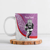 Personalised Aotearoa Lawn Bowls Ceramic Mug Maori Warrior and Silver Fern Sporty Style Pink LT03 Pink - Polynesian Pride