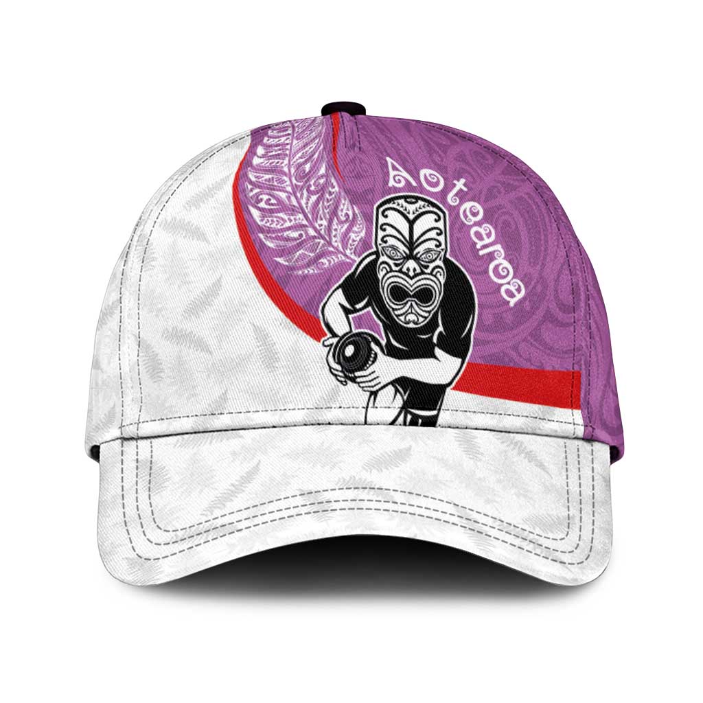 Aotearoa Lawn Bowls Classic Cap Maori Warrior and Silver Fern Sporty Style Pink LT03 Universal Fit Pink - Polynesian Pride