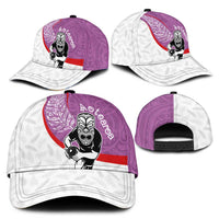 Aotearoa Lawn Bowls Classic Cap Maori Warrior and Silver Fern Sporty Style Pink LT03 - Polynesian Pride