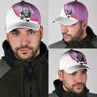 Aotearoa Lawn Bowls Classic Cap Maori Warrior and Silver Fern Sporty Style Pink LT03 - Polynesian Pride