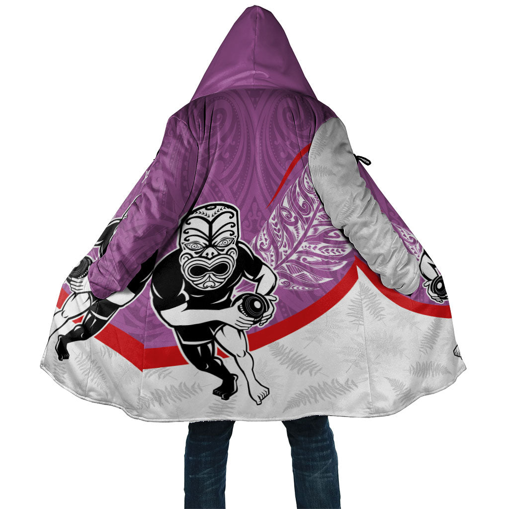 Personalised Aotearoa Lawn Bowls Cloak Maori Warrior and Silver Fern Sporty Style Pink
