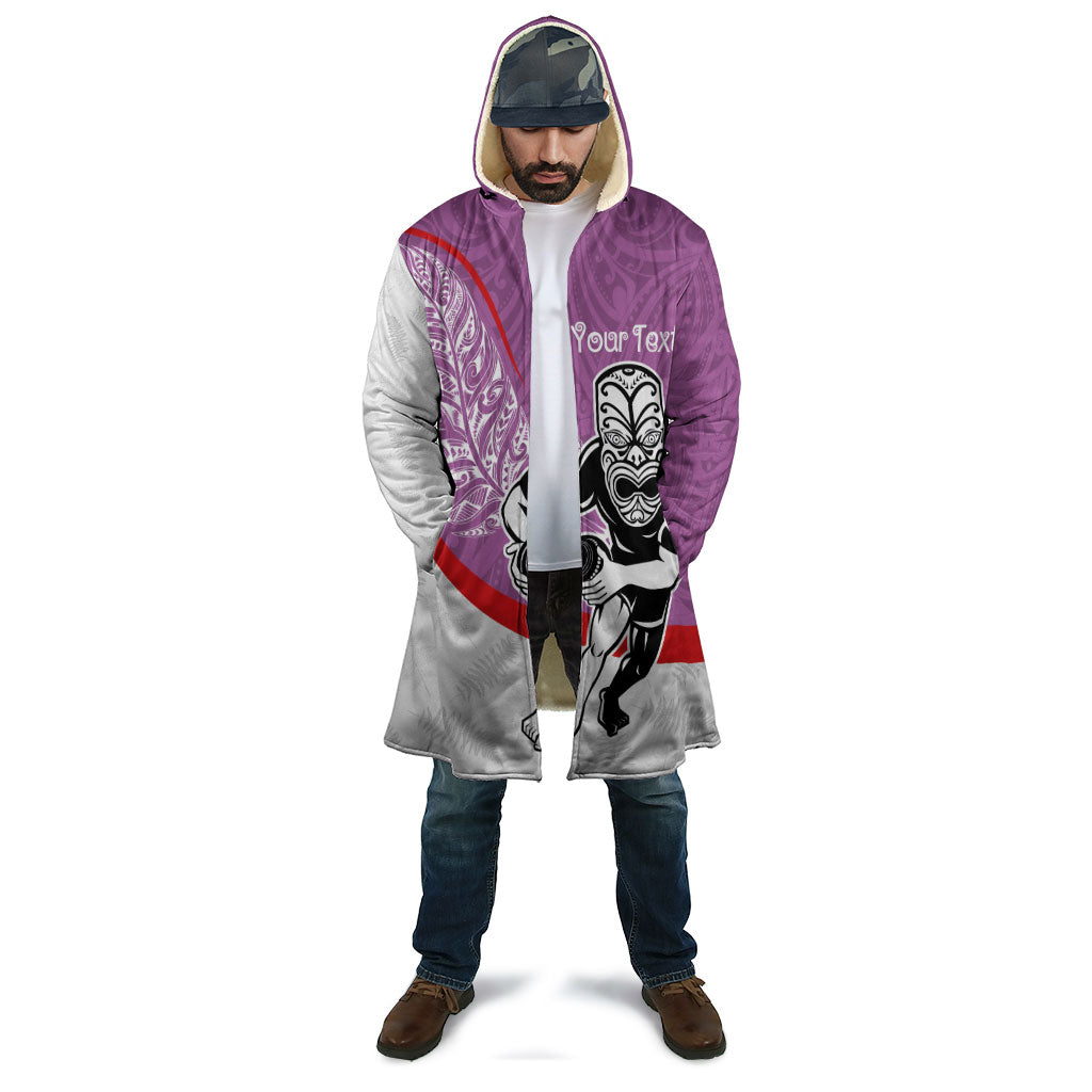 Personalised Aotearoa Lawn Bowls Cloak Maori Warrior and Silver Fern Sporty Style Pink LT03 - Polynesian Pride