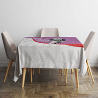 Personalised Aotearoa Lawn Bowls Tablecloth Maori Warrior and Silver Fern Sporty Style Pink LT03 - Polynesian Pride