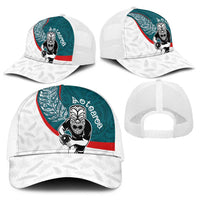 Aotearoa Lawn Bowls Baseball Net Cap Maori Warrior and Silver Fern Sporty Style Teal LT03 - Polynesian Pride