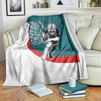 Personalised Aotearoa Lawn Bowls Blanket Maori Warrior and Silver Fern Sporty Style Teal LT03 Teal - Polynesian Pride
