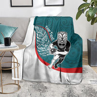 Personalised Aotearoa Lawn Bowls Blanket Maori Warrior and Silver Fern Sporty Style Teal LT03 - Polynesian Pride