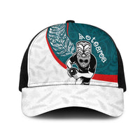 Aotearoa Lawn Bowls Mesh Trucker Cap Maori Warrior and Silver Fern Sporty Style Teal LT03 One Size Black Teal - Polynesian Pride