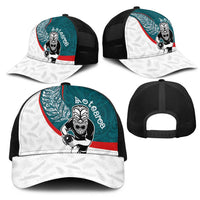 Aotearoa Lawn Bowls Mesh Trucker Cap Maori Warrior and Silver Fern Sporty Style Teal LT03 - Polynesian Pride