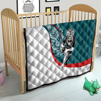 Personalised Aotearoa Lawn Bowls Quilt Maori Warrior and Silver Fern Sporty Style Teal LT03 - Polynesian Pride