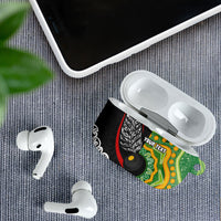 Personalised Aotearoa and Australia Lawn Bowls AirPods Case Maori Fern and Aboriginal Pattern LT03 - Polynesian Pride