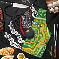 Personalised Aotearoa and Australia Lawn Bowls Apron Maori Fern and Aboriginal Pattern LT03 Multicolor - Polynesian Pride