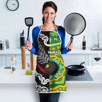 Personalised Aotearoa and Australia Lawn Bowls Apron Maori Fern and Aboriginal Pattern LT03 - Polynesian Pride