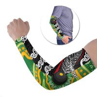 Personalised Aotearoa and Australia Lawn Bowls Arm Sleeves Maori Fern and Aboriginal Pattern