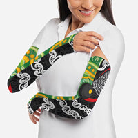 Personalised Aotearoa and Australia Lawn Bowls Arm Sleeves Maori Fern and Aboriginal Pattern