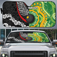 Personalised Aotearoa and Australia Lawn Bowls Auto Sun Shade Maori Fern and Aboriginal Pattern LT03 Multicolor - Polynesian Pride