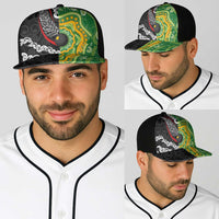 Aotearoa and Australia Lawn Bowls Baseball Net Cap Maori Fern and Aboriginal Pattern LT03 - Polynesian Pride