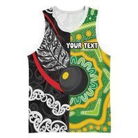 Personalised Aotearoa and Australia Lawn Bowls Basketball Jersey Maori Fern and Aboriginal Pattern LT03 Unisex Multicolor - Polynesian Pride