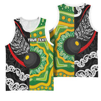 Personalised Aotearoa and Australia Lawn Bowls Basketball Jersey Maori Fern and Aboriginal Pattern LT03 - Polynesian Pride