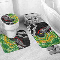 Personalised Aotearoa and Australia Lawn Bowls Bathroom Set Maori Fern and Aboriginal Pattern