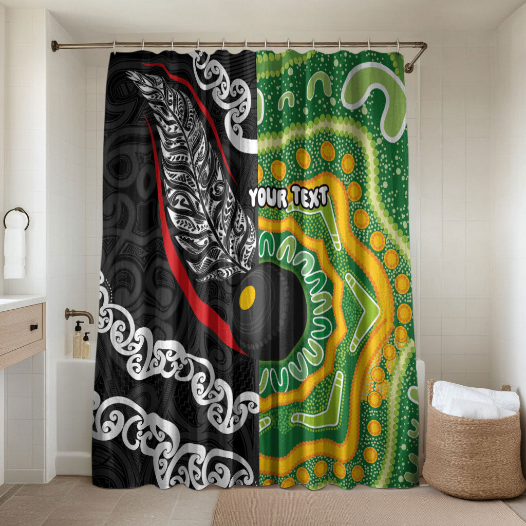 Personalised Aotearoa and Australia Lawn Bowls Bathroom Set Maori Fern and Aboriginal Pattern