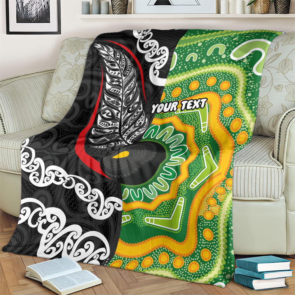 Personalised Aotearoa and Australia Lawn Bowls Blanket Maori Fern and Aboriginal Pattern LT03 - Polynesian Pride