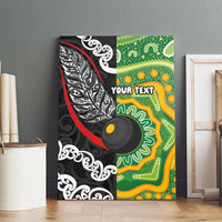 Personalised Aotearoa and Australia Lawn Bowls Canvas Wall Art Maori Fern and Aboriginal Pattern LT03 - Polynesian Pride