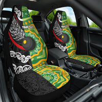 Personalised Aotearoa and Australia Lawn Bowls Car Seat Cover Maori Fern and Aboriginal Pattern LT03 One Size Multicolor - Polynesian Pride
