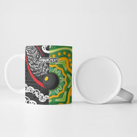 Personalised Aotearoa and Australia Lawn Bowls Ceramic Mug Maori Fern and Aboriginal Pattern LT03 - Polynesian Pride