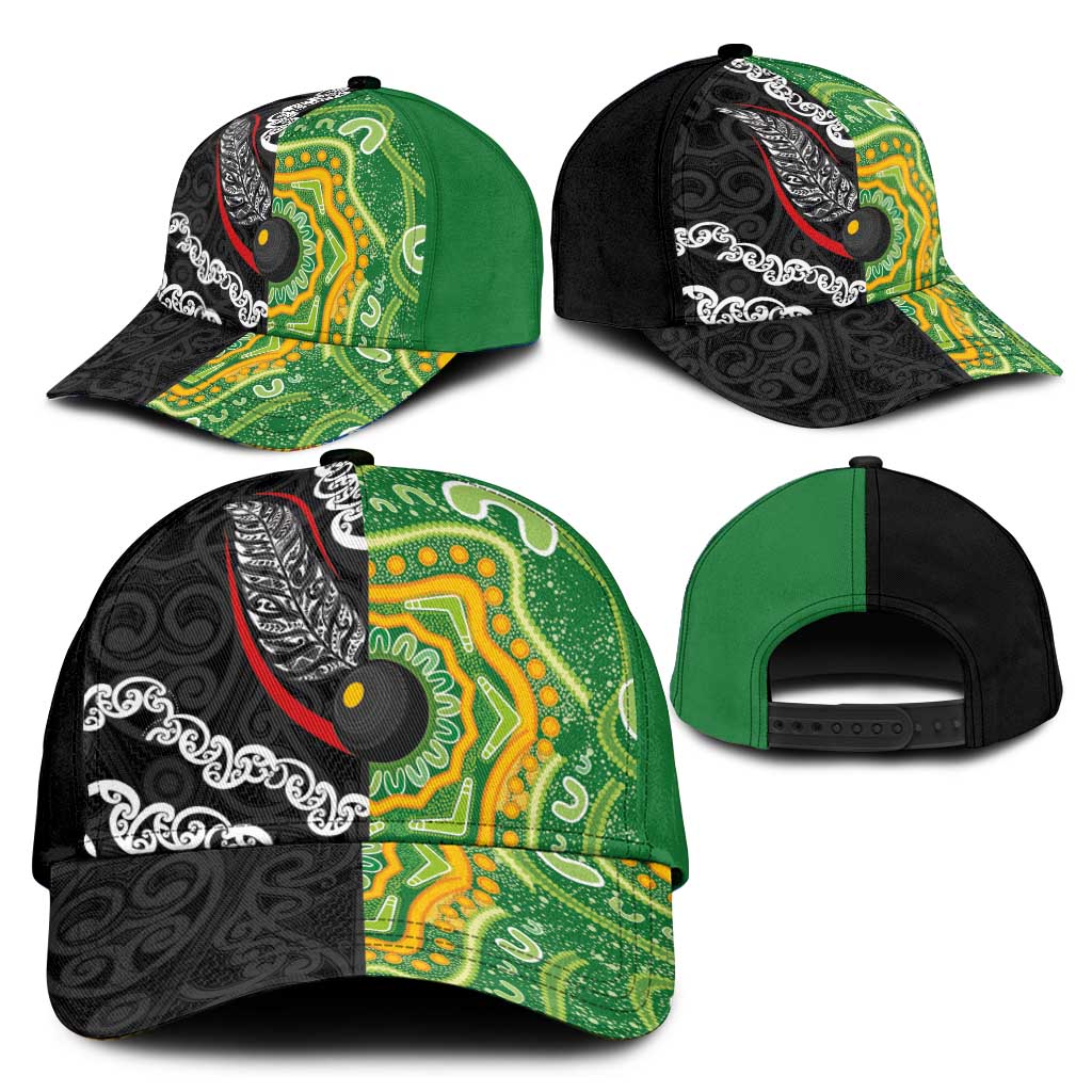 Aotearoa and Australia Lawn Bowls Classic Cap Maori Fern and Aboriginal Pattern