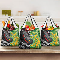 Personalised Aotearoa and Australia Lawn Bowls Grocery Bag Maori Fern and Aboriginal Pattern LT03 3-pack One Size Multicolor - Polynesian Pride