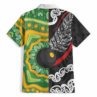 Personalised Aotearoa and Australia Lawn Bowls Hawaiian Shirt Maori Fern and Aboriginal Pattern LT03 - Polynesian Pride