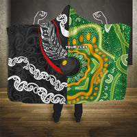 Personalised Aotearoa and Australia Lawn Bowls Hooded Blanket Maori Fern and Aboriginal Pattern LT03 - Polynesian Pride
