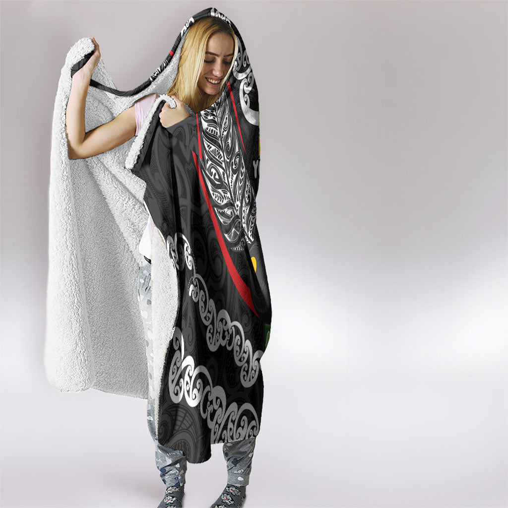 Personalised Aotearoa and Australia Lawn Bowls Hooded Blanket Maori Fern and Aboriginal Pattern LT03 - Polynesian Pride