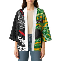 Personalised Aotearoa and Australia Lawn Bowls Kimono Maori Fern and Aboriginal Pattern LT03 - Polynesian Pride