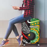 Personalised Aotearoa and Australia Lawn Bowls Luggage Cover Maori Fern and Aboriginal Pattern LT03 - Polynesian Pride