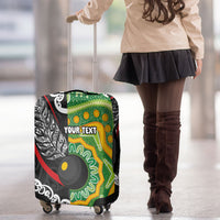 Personalised Aotearoa and Australia Lawn Bowls Luggage Cover Maori Fern and Aboriginal Pattern LT03 - Polynesian Pride