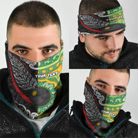 Personalised Aotearoa and Australia Lawn Bowls Neck Gaiter Maori Fern and Aboriginal Pattern LT03 - Polynesian Pride