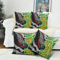 Personalised Aotearoa and Australia Lawn Bowls Pillow Cover Maori Fern and Aboriginal Pattern