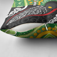 Personalised Aotearoa and Australia Lawn Bowls Pillow Cover Maori Fern and Aboriginal Pattern