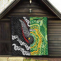 Personalised Aotearoa and Australia Lawn Bowls Quilt Maori Fern and Aboriginal Pattern