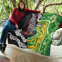 Personalised Aotearoa and Australia Lawn Bowls Quilt Maori Fern and Aboriginal Pattern